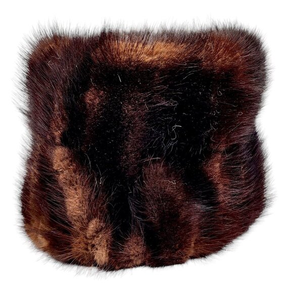 Vintage 1960s Mahogany Brown Mink Fur Cloche Hat Snow Bunny Old Hollywood Style - Picture 8 of 13